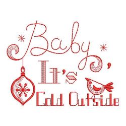 Redwork Cold Outside 04(Lg) machine embroidery designs