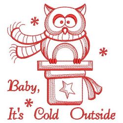 Redwork Cold Outside 08(Lg) machine embroidery designs