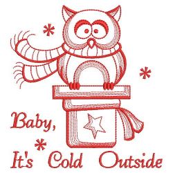 Redwork Cold Outside 08(Sm) machine embroidery designs