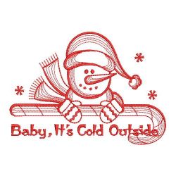 Redwork Cold Outside 09(Md) machine embroidery designs