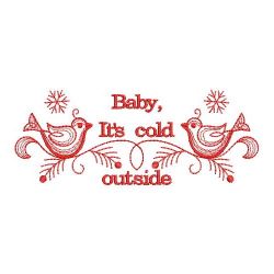 Redwork Cold Outside 10(Md) machine embroidery designs