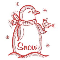 Redwork Penguin 03(Sm) machine embroidery designs