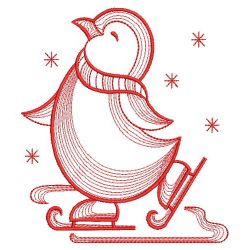 Redwork Penguin 06(Lg) machine embroidery designs