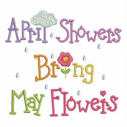 April Showers Bring May Flowers machine embroidery designs