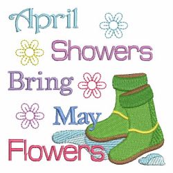 April Showers Bring May Flowers 02 machine embroidery designs