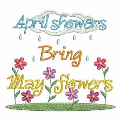 April Showers Bring May Flowers 03 machine embroidery designs