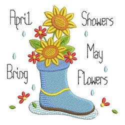 April Showers Bring May Flowers 08 machine embroidery designs