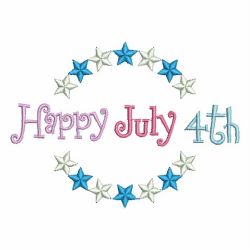 Happy July 4th 03 machine embroidery designs