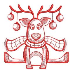 Redwork Reindeer 02(Md) machine embroidery designs