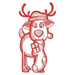 Redwork Reindeer 03(Sm)