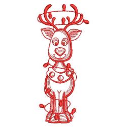 Redwork Reindeer 08(Lg) machine embroidery designs