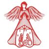 Redwork Nativity Angels(Lg)