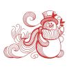 Redwork Winter Snowman(Md)