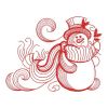 Redwork Winter Snowman(Lg)