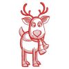 Redwork Reindeer(Sm)