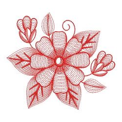 Redwork Rippled Daisy 02(Lg) machine embroidery designs