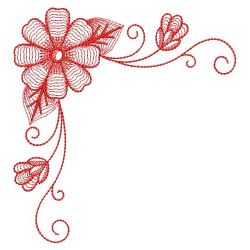 Redwork Rippled Daisy 03(Lg) machine embroidery designs