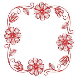 Redwork Rippled Daisy 09(Md) machine embroidery designs