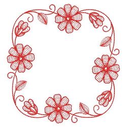 Redwork Rippled Daisy 09(Sm) machine embroidery designs