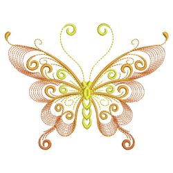Rippled Swirly Butterfly 02(Md) machine embroidery designs