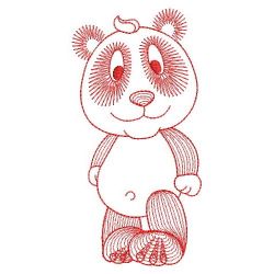 Redwork Cute Panda(Md) machine embroidery designs