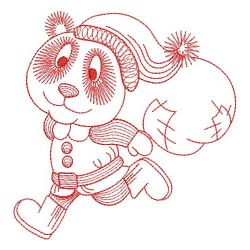 Redwork Cute Panda 03(Lg) machine embroidery designs