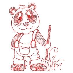 Redwork Cute Panda 04(Lg) machine embroidery designs