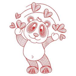 Redwork Cute Panda 05(Md) machine embroidery designs