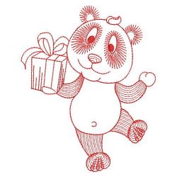 Redwork Cute Panda 06(Lg) machine embroidery designs