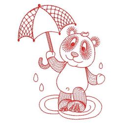 Redwork Cute Panda 07(Md) machine embroidery designs