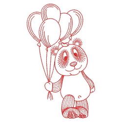 Redwork Cute Panda 10(Md) machine embroidery designs