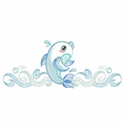 Rippled Sea Animal Borders 08 machine embroidery designs