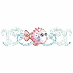 Rippled Sea Animal Borders 10 machine embroidery designs