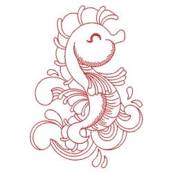 Redwork Sea Animals 04(Lg) machine embroidery designs