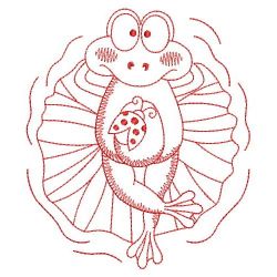 Redwork Cute Frog 03(Md) machine embroidery designs