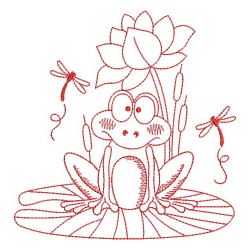 Redwork Cute Frog 04(Md) machine embroidery designs