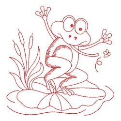 Redwork Cute Frog 05(Md) machine embroidery designs