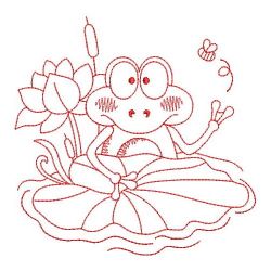 Redwork Cute Frog 07(Md) machine embroidery designs