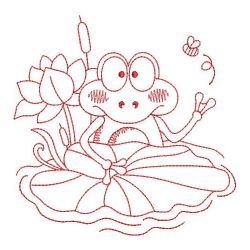 Redwork Cute Frog 07(Sm) machine embroidery designs