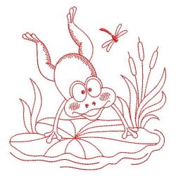 Redwork Cute Frog 09(Lg) machine embroidery designs