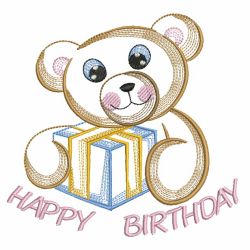 Birthday Teddy Bear 01(Md) machine embroidery designs