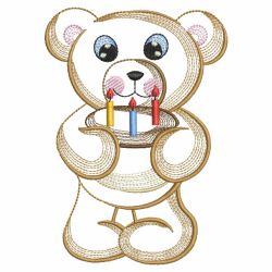 Birthday Teddy Bear 02(Md) machine embroidery designs