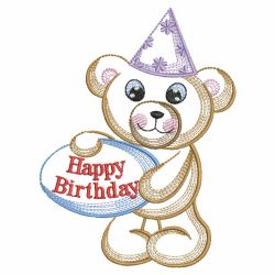 Birthday Teddy Bear 04(Sm) machine embroidery designs