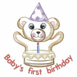 Birthday Teddy Bear 06(Md) machine embroidery designs
