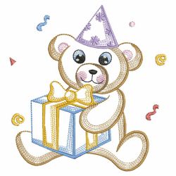 Birthday Teddy Bear 10(Md) machine embroidery designs