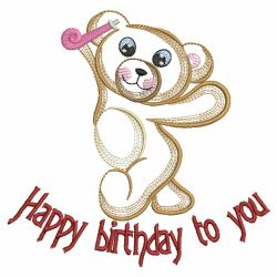 Birthday Teddy Bear 11(Lg) machine embroidery designs