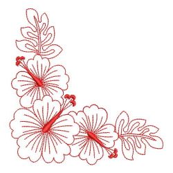 Redwork Hibiscus 02(Lg) machine embroidery designs