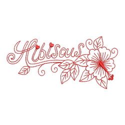 Redwork Hibiscus 03(Md) machine embroidery designs