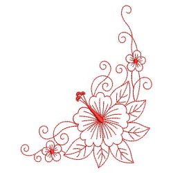 Redwork Hibiscus 04(Md) machine embroidery designs