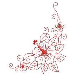 Redwork Hibiscus 04(Sm) machine embroidery designs